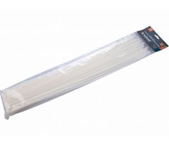 Pásky sťahovacie biele, 7,6x540mm, 50ks, Ø150mm, 55kg, nylon PA66, EXTOL PREMIUM