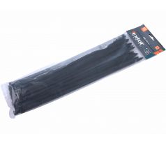 Pásky sťahovacie čierne, 7,6x380mm, 50ks, Ø100mm, 55kg, nylon PA66, EXTOL PREMIUM