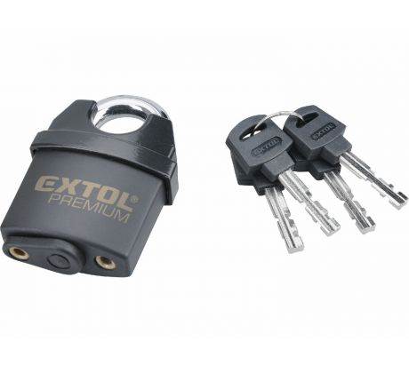 Zámok visací bezpečnostný vodeodolný, 4 kľúče, 50mm, EXTOL PREMIUM