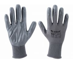 Rukavice nylon, máčané v nitrile,  L/10", EXTOL PREMIUM