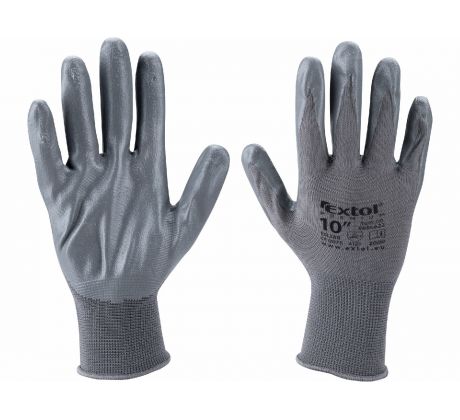 Rukavice nylon, máčané v nitrile,  L/10", EXTOL PREMIUM