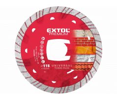 Kotúč rezný diamantový Turbo plus, ø115mm, EXTOL PREMIUM