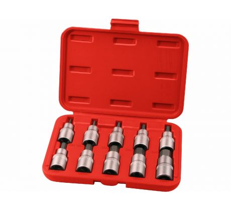 Hlavice zástrčné HEX, 1/2", 10ks, CrV/S2, EXTOL PREMIUM