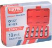 Hlavice zástrčné HEX, 1/2", 10ks, CrV/S2, EXTOL PREMIUM