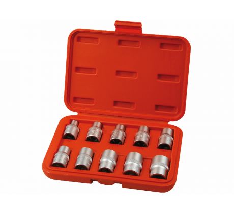 Hlavice nástrčné TORX, 1/2", 10ks, E8-24, CrV/S2, EXTOL PREMIUM