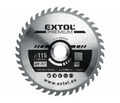 Kotúč pilový s SK plátkami, ø115x2,6x22,2mm, 40z, EXTOL PREMIUM