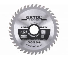 Kotúč pílový s SK plátkami, ø125x2,6x22,2mm, 40z, EXTOL PREMIUM