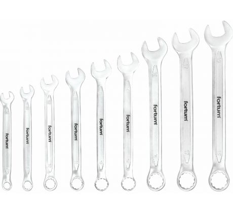 Kľúče očko-vidlicové, 9-dielna sada, 6-19mm, FORTUM