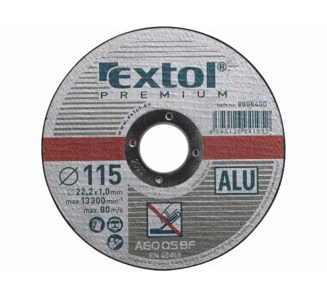 Kotúč rezný na hliník, 115x1,0mm, EXTOL PREMIUM