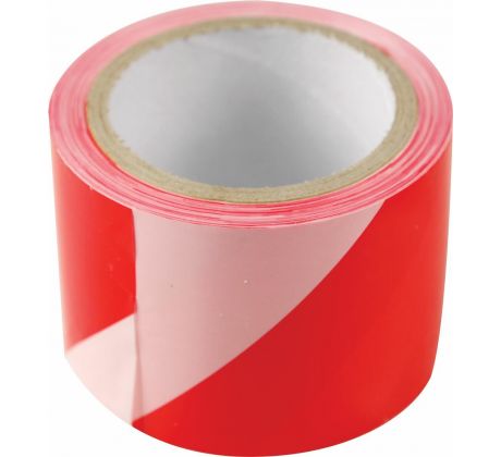 Páska výstražná, 75mmx100m, PE, červeno-biela, EXTOL CRAFT