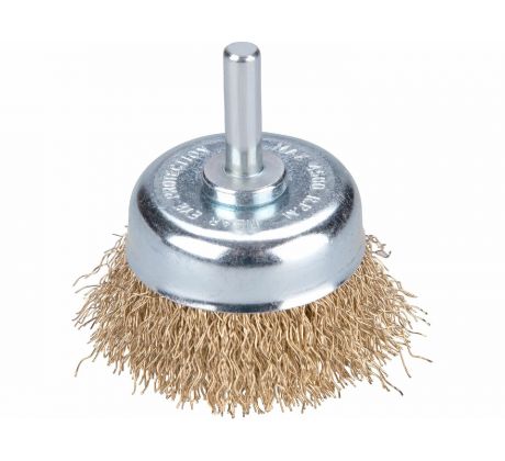 Kartáč hrnčekový vlnitý so stopkou, Ø50mm, stopka Ø6mm, EXTOL CRAFT