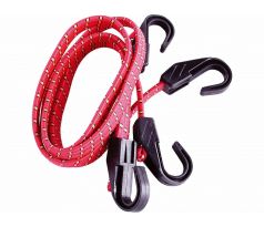 Popruh elastický plochý, 100cm x 14mm, 2ks, plastové háky, EXTOL CRAFT