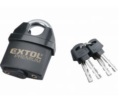 Zámok visací bezpečnostný vodeodolný, 4 kľúče, 60mm, EXTOL PREMIUM