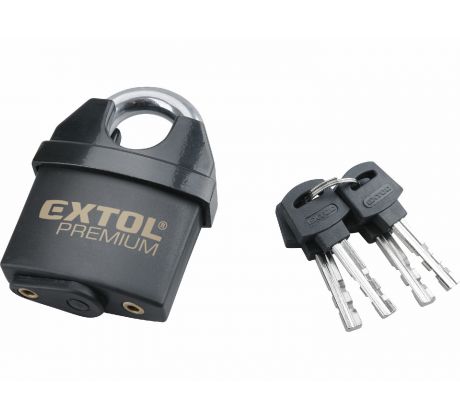 Zámok visací bezpečnostný vodeodolný, 4 kľúče, 60mm, EXTOL PREMIUM