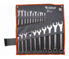 Kľúče očko-vidlicové 6-32mm, sada 21ks, nylonové puzdro, CrV, EXTOL PREMIUM