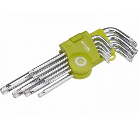 Kľúče Torx s dierkou, 9-dielna sada, T10-50, EXTOL CRAFT