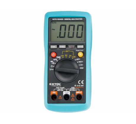 Multimeter digitálny s automatickou voľbou rozsahov, EXTOL PREMIUM