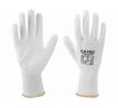 Rukavice z polyesteru polomáčané v PU, biele, 8", EXTOL PREMIUM
