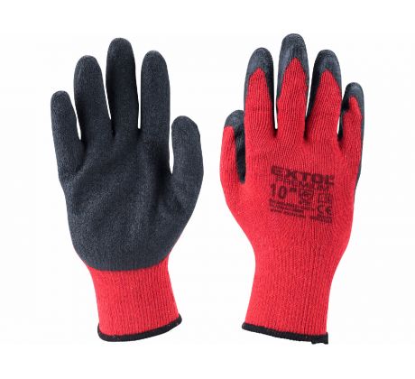 Rukavice bavlnené polomáčané v latexe, 10", EXTOL PREMIUM