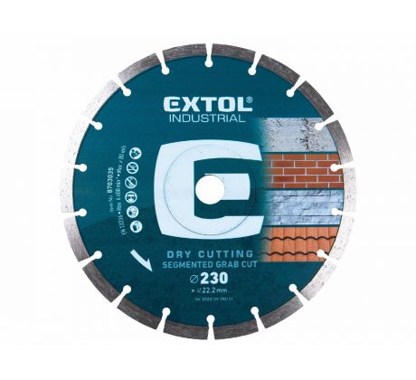 Kotúč rezný diamantový Grab Cut, 230mm, EXTOL INDUSTRIAL