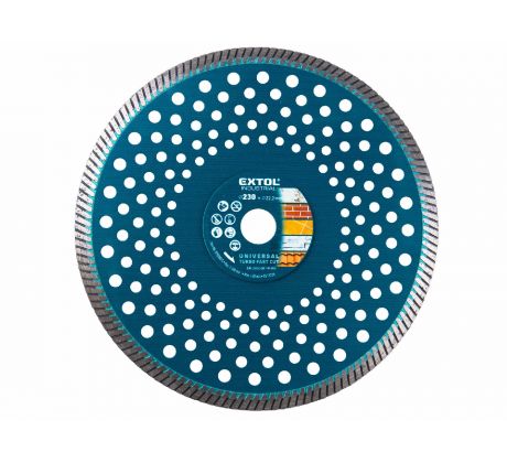 Kotúč rezný diamantový Turbo Fast Cut, 230mm, EXTOL INDUSTRIAL