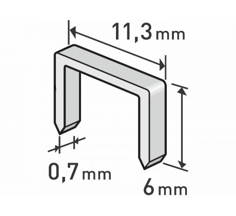Spony 6mm, 11,3x0,7mm, balenie 1000ks, EXTOL PREMIUM