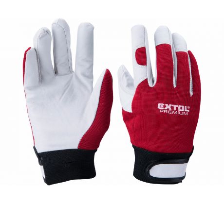 Rukavice koža/syntetická tkanina - SPANDEX, 10", EXTOL PREMIUM