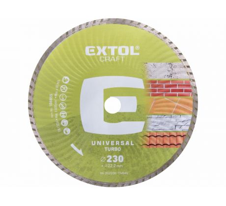 Kotúč rezný diamantový Turbo, 230mm, EXTOL CRAFT