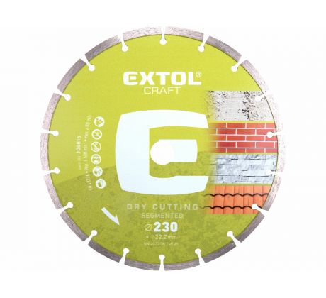 Kotúč rezný diamantový segmentový, 230mm, EXTOL CRAFT