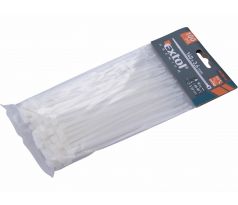 Pásky sťahovacie biele 3,6x140mm, 100ks, Ø37mm, 8kg, nylon PA66, EXTOL PREMIUM