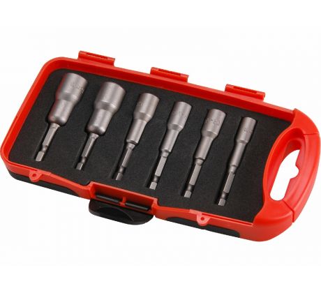 Hlavice nástrčné magnetické so 6-hrannou stopkou 1/4", sada 6ks, 6-13mm, EXTOL PREMIUM