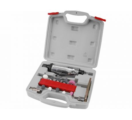 Brúska priama pneumatická s nadstavcami, 16-dielna sada, EXTOL PREMIUM