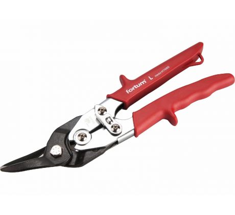 Nožnice na plech prevodové ľavé, 255mm, pre strihanie rovno a doľava, CrMoV, FORTUM