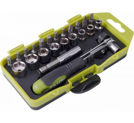 Sada nástrčných kľúčov a bitov, 1/4", 23-dielna sada, EXTOL CRAFT