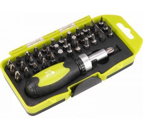 Skrutkovač na bity račňový, magnetický, 38-dielna sada, EXTOL CRAFT