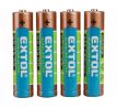 Batéria alkalická 4ks, 1,5V, typ AAA, EXTOL ENERGY