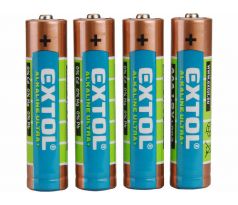 Batéria alkalická 4ks, 1,5V, typ AAA, EXTOL ENERGY