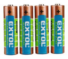 Batéria alkalická 4ks, 1,5V, typ AA, EXTOL ENERGY
