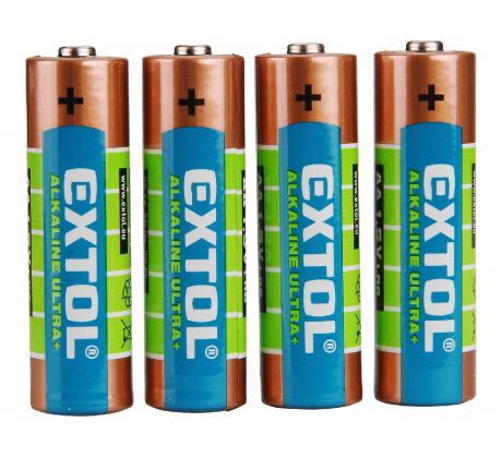 Batéria alkalická 4ks, 1,5V, typ AA, EXTOL ENERGY
