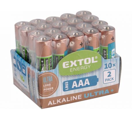 Batéria alkalická 20ks, 1,5V, typ AA, EXTOL ENERGY