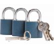 Zámky visacie, sada 3ks na spoločný kľúč, 6 kľúčov, EXTOL CRAFT