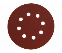 Papier brúsny na suchý zips Ø125mm s otvormi, P120, 10ks, EXTOL PREMIUM