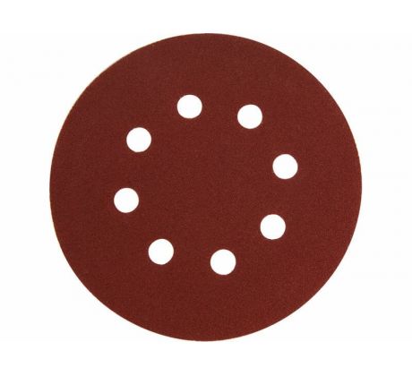 Papier brúsny na suchý zips Ø125mm s otvormi, P180, 10ks, EXTOL PREMIUM