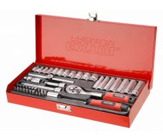 Sada nástrčných a zástrčných kľúčov, 1/4", 45ks, EXTOL PREMIUM