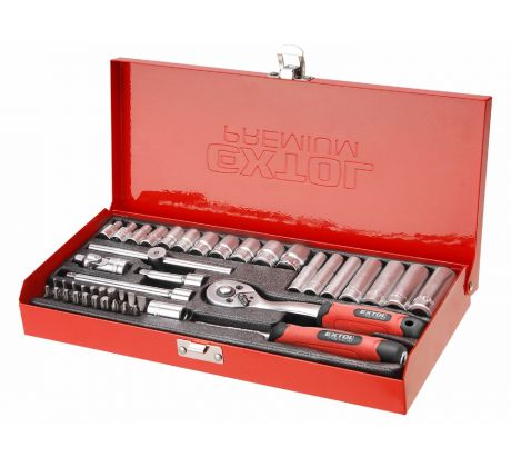 Sada nástrčných a zástrčných kľúčov, 1/4", 45ks, EXTOL PREMIUM
