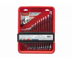 Kľúče očko-vidlicové, 18-dielna, CrV, EXTOL PREMIUM