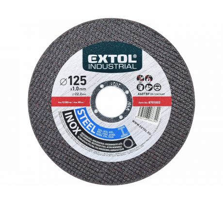 Kotúč rezný na oceľ a antikoro 125x1,0mm, EXTOL INDUSTRIAL