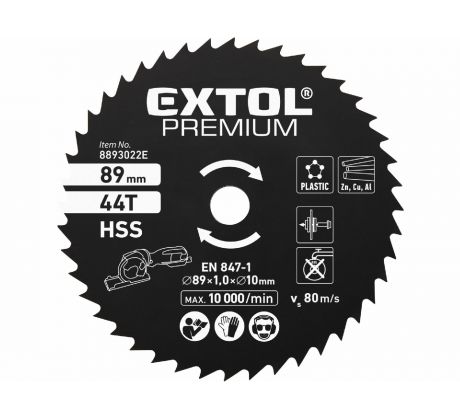 Kotúč pílový na kov, Ø89mm, 44Z , pre 8893022, EXTOL PREMIUM