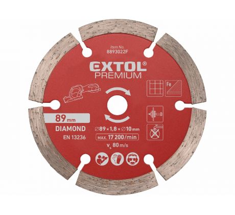 Kotúč diamantový, Ø89mm, pre 8893022, EXTOL PREMIUM