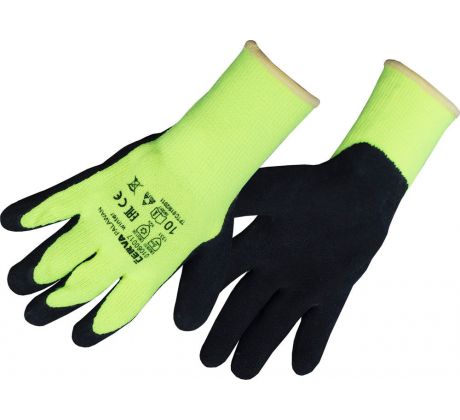 Rukavice nylon / latex, zimné, veľ.10"